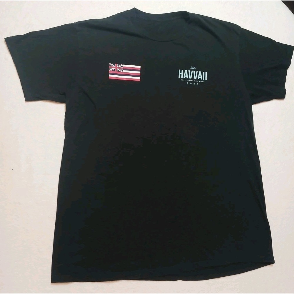 AVVA Brand Hawaii Flag Black Graphic T-Shirt Mens Ambassadors With Aloha Surf XL